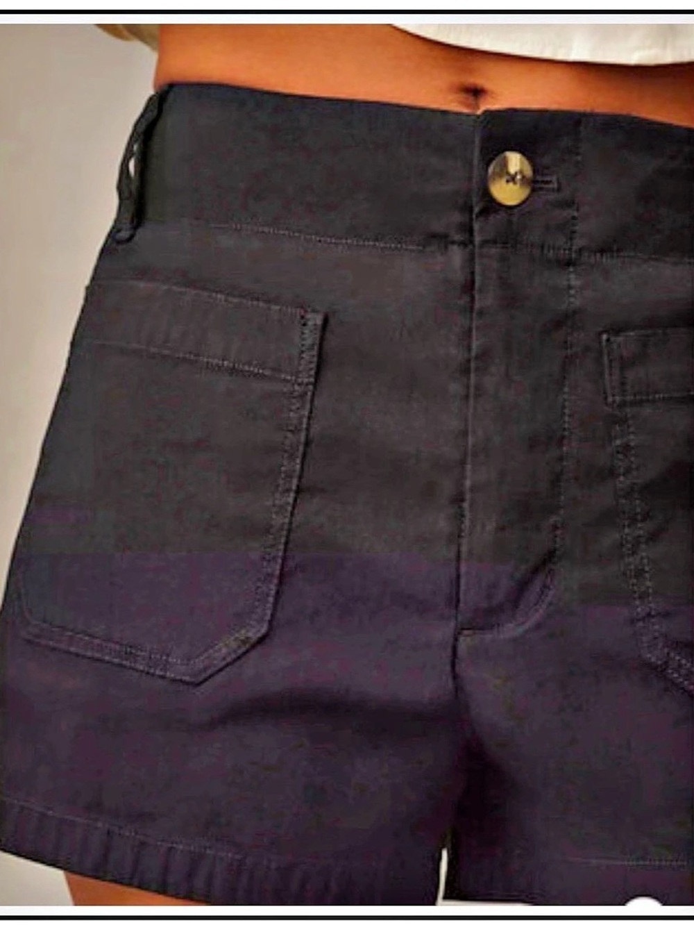 Maeve Anthropologie Collette Cargo Shorts Black Waist 28